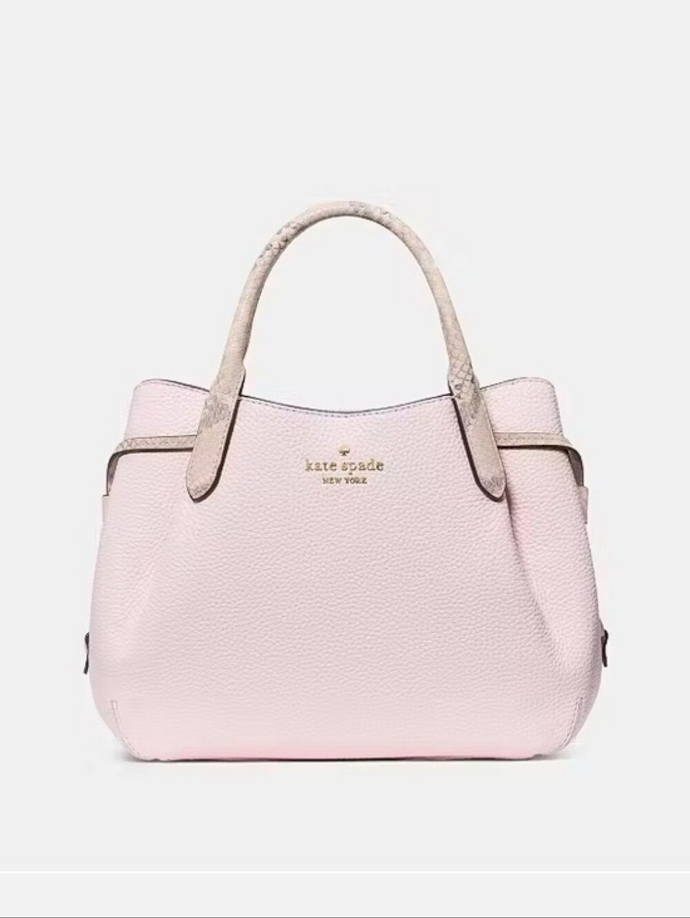 NWT Kate Spade Dumpling Snake Embossed  Shimmer Pink Multi Small Satchel
